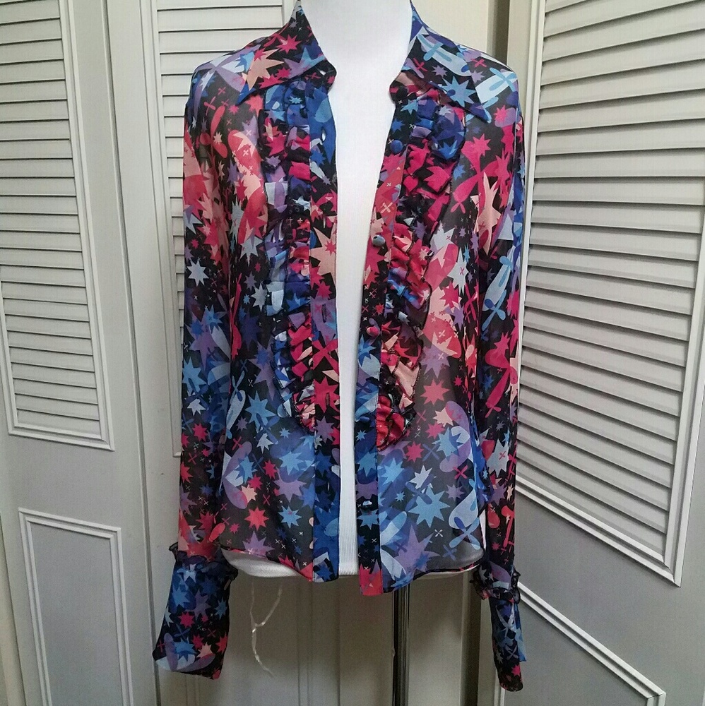 8 Colorful Silk Diane von Furstenberg blouse